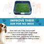 [DogCharge] Indoor Dog Potty Tray (Blue) with 2 Artificial Turf – with Protection Wall Every Side for No Leak, Spill, Accident - Keep Paws Dry and Floors Clean
