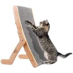 LeYoMiao Cat Scratch Board Wooden Cats Scratching Board Cat Bedding Scratch Pad with Three Changeable Shapes, Wear and Scratch Resistance