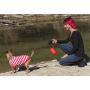 Doo Doo Tube Filled Dog Waste Bag Holder - Reusable Dog Poop Bag Tube Designed to Keep in Odors and Germs (Red)