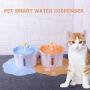 Studyset Pet Fountain,2.6L Automatic Water Dispenser Silica Gel Drinking Pad Set for Dogs Cats Supplies Orange L