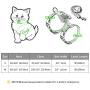 Forestpaw Cute Cat Halter Harness with Matching Leash,Escape Proof Adjustable Soft Canvas Strap and Long Leash for Cat Kitten Interaction and Outdoor Walking