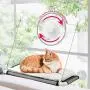 ZALALOVA Cat Window Perch, Cat Hammock Window Seat w/Free Fleece Blanket 2021 Latest Screw Suction Cups Extra Large Sturdy Cat Bed Cat Resting Seat Holds Two Large Cats
