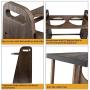 Emfogo Dog Bowls Elevated 3 Heights 4in 8in 13in Wood Raised Dog Bowl Stand with Double Collapsible Travel Bowls Raised Feeder for Dog Cat 16.7x15.5 inch Weathered Walnut