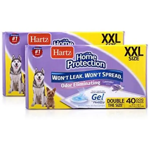Hartz Home Protection Lavender Scented Odor Eliminating Gel Dog Pads, 30'' x 30'' XXL, 80 Count