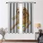 Nomorer Patio Curtains Golden Retriever Customized Drapes Panels Pet Dog Laying Down with Toy Friendly Domestic Puppy Playful Companion 108'' x 84'' Multicolor 2 Panels