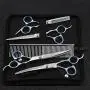 Pet Grooming Scissors Set, Professional 5 Pieces Stainless Steel Pet Trimmer Kit Used for Dog or Cat with 7.5-inch Cutting Scissors, Thinning Shear, Curved Scissors, Grooming Comb Pet Grooming Scissors Set, Professional 5 Pieces Stainless Steel Pet Trimmer Kit Used for Dog or Cat with 7.5-inch Cutting Scissors, Thinning Shear, Curved Scissors, Grooming Comb
