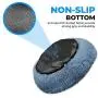 Whiskers & Friends Cat Dog Bed Calming Soft Plush Faux Fur Shag Donut Comfort Cuddler Improve Sleep - Up to 25 Pounds - Gentle Delicate Wash, Air Delicate Dry (Navy-Gray) Whiskers & Friends Cat Dog Bed Calming Soft Plush Faux Fur Shag Donut Comfort Cuddler Improve Sleep - Up to 25 Pounds - Gentle Delicate Wash, Air Delicate Dry (Navy-Gray)