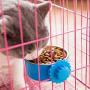 Blusea Fixed Pet Feeder, Stainless Steel Removable Food Water Bowl, Hanging Cage Cup Dish for Puppies Kitten Birds Rabbits Small Animals, for Crates & Cages