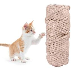 MiOYOOW 10m Cat Scratcher Rope, 4mm/6mm Twisted Sisal Rope Cat Climbing Frame Binding Rope Natural Hemp Rope or Scratching Post Tree Replacement