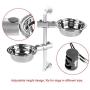 Yosoo- Adjustable Raised Bowls,Double Bowl Stainless Steel Bowls Elevated Dog Feeder Adjustable Dog Feeder for Small Medium Large Dogs Cats Pets