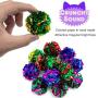 PUPTECK 48 Pack Assorted Color Cat Ball Toy Set - Crinkle Balls, Sparkle Balls, Sponge Soccer Balls, Jingle Balls