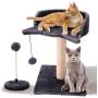 Cat Scratching Post for Kitty, with Natural Sisal Scratchers Post, Plush Platform and Hanging Toy Balls, Kittens & Cat Interactive Toys
