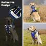 WINSEE Dog Harness No Pull, Pet Harnesses with Dog Collar, Adjustable Reflective Oxford Outdoor Vest, Front/Back Leash Clips for Small, Medium, Large, Extra Large Dogs, Easy Control Handle for Walking