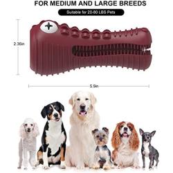 Dog Chew Toys for Aggressive Chewers Dog Toothbrush Toys with Squeaker for Medium/Large Dogs All-Natural Strong Rubber for pet Dental Health Fetch Toy