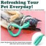 Pawaboo Dog Toothbrush Chew Toys, Rubber Toothbrush Stick Teeth Cleaning Dental Care Massager, Multifunctional Interactive Tug Chew Toys with Handle for Medium Large Dogs Aggressive Chewers <65 lbs