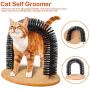 ITODA Cat Arch Self Groomer Massager Toy,Pet Kitten Scratcher Toys Cat Fur Grooming Brush Shedding with Scratch Pad
