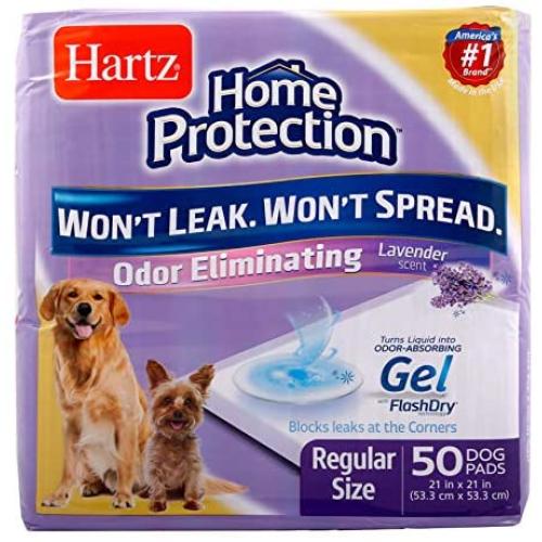 Hartz Home Protection Lavender Scented Odor Eliminating Gel Dog Pads - 50 Count