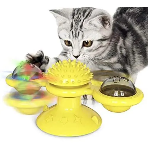 Canlite Windmill cat Toy,Interactive cat Toys for Indoor Cats,Kitten Toys with LED Light Ball and Two Catnip Toy Balls,cat Toothbrush chew Toy Canlite Windmill cat Toy,Interactive cat Toys for Indoor Cats,Kitten Toys with LED Light Ball and Two Catnip Toy Balls,cat Toothbrush chew Toy