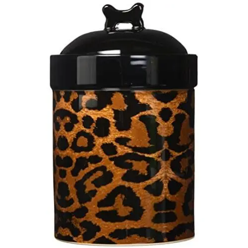 PetRageous Leopard Treat Jar for Pets, 8-Inch