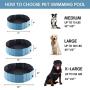 WESTERN HOME WH Foldable Dog Pools ，Plastic Kiddie Pool & Collapsible Dog Swimming Pools for Large Dogs, Portable Bathtub Pet Swimming Pool