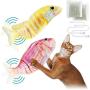 ZooZoo 2-Pack Flopping Plush Fish Catnip Cat Toy 11.8'' Touch Sensor Auto Activated Standby USB Charging Washable Electronic Wiggle Realistic Pet Simulation Happy Healthy Kitten Interactive Silver Vine