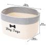 Geyecete Cotton Rope Dog Toy Basket with Handle for Toy Storage Blanket Storage Natural Woven Basket Pet Toy Storage Boxes