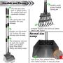 Dog Pooper Scooper, Adjustable Long Handle Rake & Scooper Set, Strong and Sturdy, Rust-Proof Metal Poop Scooper Perfect for Lawns & Gravel, Great for Small to Large Dogs