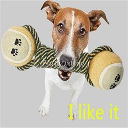 Tool Parts 1pcs YL152 Pet Dog Training Toy''8'' Knot Braided Cotton Rope Chew Toys Tennis Ball Tug Games Fetch -Length Hand Tool Parts