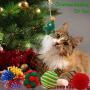 PETUOL Christmas Stocking Cat Toys, 12PCS Xmas Cat Toy with Squeaky Toys, Cat Teaser