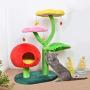 Cute Cat Tree, Pumpkin Condo, Soft and Spacious Flower Perch, Sisal Scratching Posts, Dangling Bee Toys, for Kitten Play and Sleep