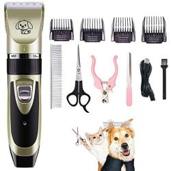 Kozart All-in-1 Dog Clipper, Electric Cordless Pet Hair Trimmer for Dog Cat, Silent Rechargeable Pet Grooming Tool, Wireless Pet Clipper Grooming Kit with Scissor, Nail Clipper for Dog, Cat