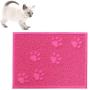 POPETPOP Pet Cat Litter Mat Waterproof Dog Puppy Kitten Dish Bowl Food Water Placemat 30 x 40cm (Rose Red)