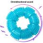 OHMYGODD Dog Chew Toys, Durable Safe Non-toxic Soft Rubber Chew Resistant Dog Toy with Squeaker (Blue Circle)
