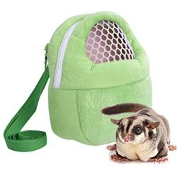 Yosoo 1 PCS Portable White Mesh African Hedgehog Hamster Breathable Pet dog Carrier Bags Handbags Puppy Cat Travel Backpack (M, White Mesh - Green)