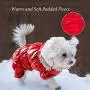 SunteeLong Winter Puppy Dog Coat Waterproof Pet Clothes Windproof Dog Snowsuit Warm Fleece Padded Winter Pet Clothes for Small Dogs Red XS