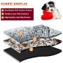 Rainlin Pet Bed- Round Soft Plush Burrowing Cave Hooded Cat Bed Donut for Dogs & Cats, Faux Fur Cuddler Round Comfortable Self Warming Indoor Sleeping Bed Pink (19.7''x19.7'')