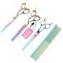 LILYS PET HIGH-END SERIES Japan 440C Pet Grooming Scissors Set,Rainbow Color,Cutting&Thinning&Two-way Curved shears Set (7.0'') LILYS PET HIGH-END SERIES Japan 440C Pet Grooming Scissors Set,Rainbow Color,Cutting&Thinning&Two-way Curved shears Set (7.0'')