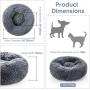 rabbitgoo Cat Bed for Indoor Cats, Fluffy Round Cat Bed for Small Dogs Kittens, Self Warming Calming Bed for Improved Sleep, Soft Plush Donut Cuddler Cushion Pet Bed, Non-Slip, Machine Washable, Gray
