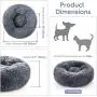 rabbitgoo Cat Bed for Indoor Cats, Fluffy Round Cat Bed for Small Dogs Kittens, Self Warming Calming Bed for Improved Sleep, Soft Plush Donut Cuddler Cushion Pet Bed, Non-Slip, Machine Washable, Gray