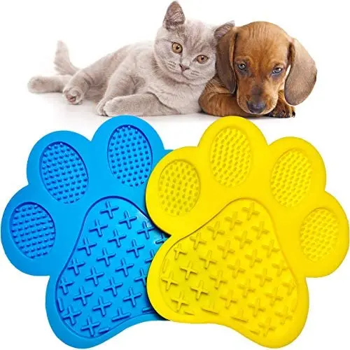 Lick Mat for Dogs & Cats 2 Pack | Slow Treater Mat with Suction Cups for Pet Shower | Healthy Feeder | Calming Peanut Butter Dispenser | Licking Pad for Anxiety Relief | Bath Distraction & Grooming Lick Mat for Dogs & Cats 2 Pack | Slow Treater Mat with Suction Cups for Pet Shower | Healthy Feeder | Calming Peanut Butter Dispenser | Licking Pad for Anxiety Relief | Bath Distraction & Grooming