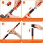 INTECAL Dog Pooper Scooper, Detachable Long Handle Poop Scooper with Metal Rake, Tray & Spade, Durable Easy Pick Up Pooper Scooper for Large Medium Small Dogs Pets, Great for Grass, Dirt, Gravel