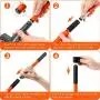 INTECAL Dog Pooper Scooper, Detachable Long Handle Poop Scooper with Metal Rake, Tray & Spade, Durable Easy Pick Up Pooper Scooper for Large Medium Small Dogs Pets, Great for Grass, Dirt, Gravel