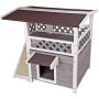 Petsfit Outdoor Cat House with Escape Door and Scratching Pad