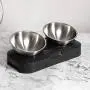 OOFAH Raised Cat Bowls Stainless Steel Material, Tilted Elevated Cat Bowl Food and Water Bowls,Pet Feeding Bowls for Cats and Small Dogs OOFAH Raised Cat Bowls Stainless Steel Material, Tilted Elevated Cat Bowl Food and Water Bowls,Pet Feeding Bowls for Cats and Small Dogs