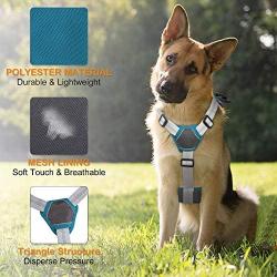 Dog Harness No Pull with Handle Reflective Oxford Material, Adjustable Easy Walk Outdoor Padded Dog Vest Harness Easy Control for Medium Large Dogs Unique Design Harnesses for Training Walking Hiking