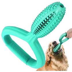 Pawaboo Dog Toothbrush Chew Toys, Rubber Toothbrush Stick Teeth Cleaning Dental Care Massager, Multifunctional Interactive Tug Chew Toys with Handle for Medium Large Dogs Aggressive Chewers <65 lbs
