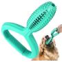 Pawaboo Dog Toothbrush Chew Toys, Rubber Toothbrush Stick Teeth Cleaning Dental Care Massager, Multifunctional Interactive Tug Chew Toys with Handle for Medium Large Dogs Aggressive Chewers <65 lbs