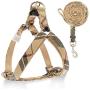 SCIROKKO No Pull Dog Harness and Leash Set - Adjustable Plaid Step in Puppy Basic Harness for Small Medium Dogs Cats