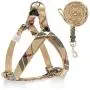 SCIROKKO No Pull Dog Harness and Leash Set - Adjustable Plaid Step in Puppy Basic Harness for Small Medium Dogs Cats