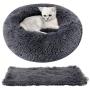 Legendog Cat Bed for Indoor Cats, Warm Cute Cat Bed for Kittens, Cat Bed Round Faux Fur Cat Bed, Anti-Slip Cat Cushion Bed with Soft Pet Blanket